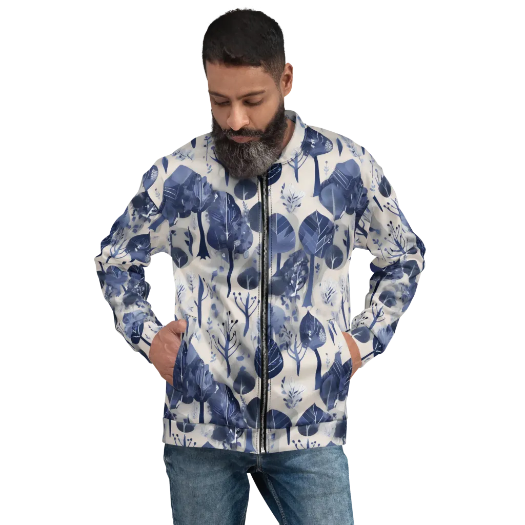 Indigo Canopy on Bomber Jacket — Front