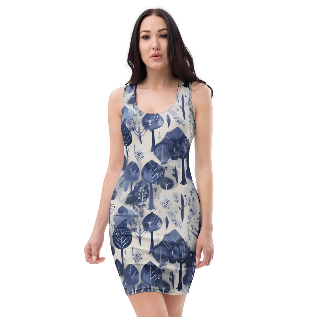 Indigo Canopy on Bodycon Dress — Front