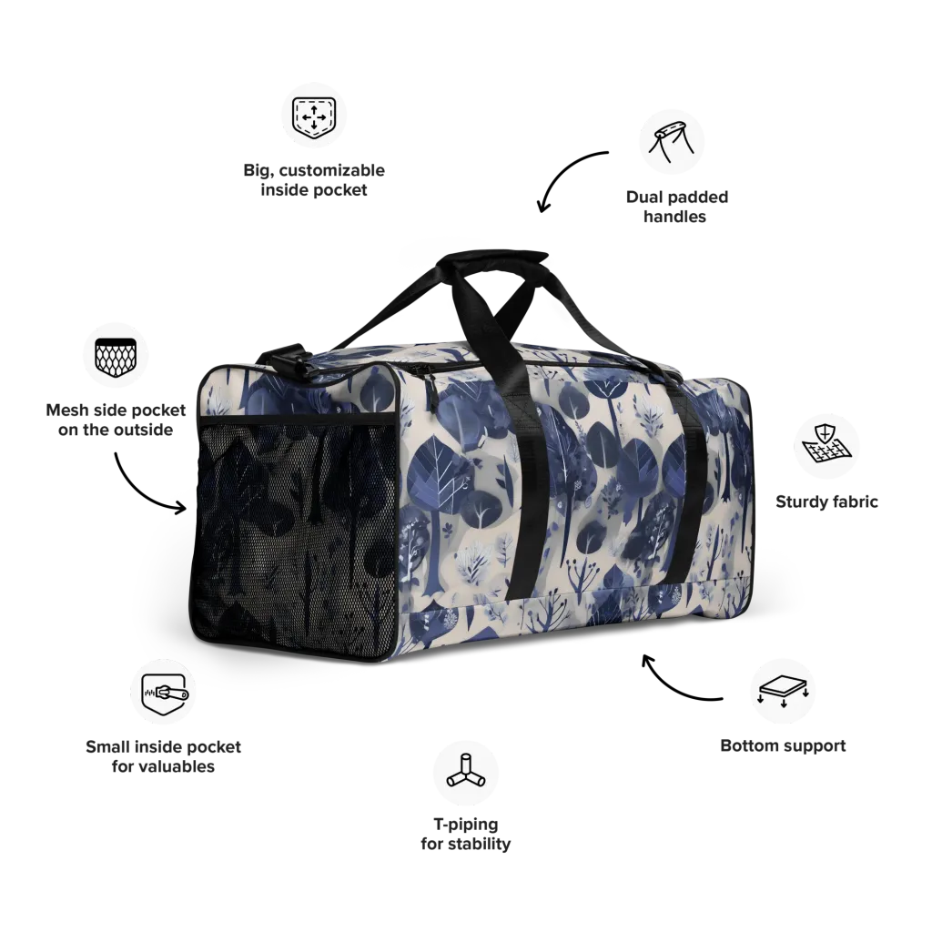 Indigo Canopy on Duffle Bag — Right Front