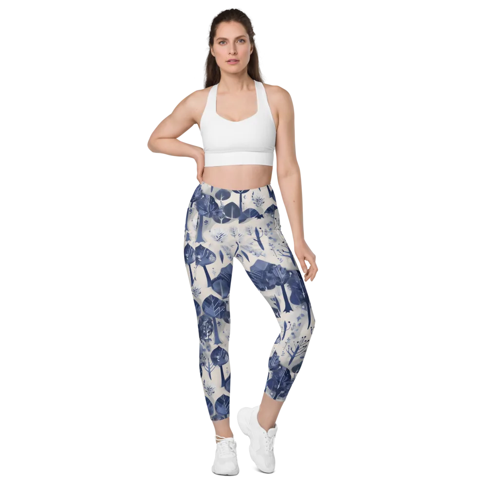 Indigo Canopy on Leggings with Pockets — Front