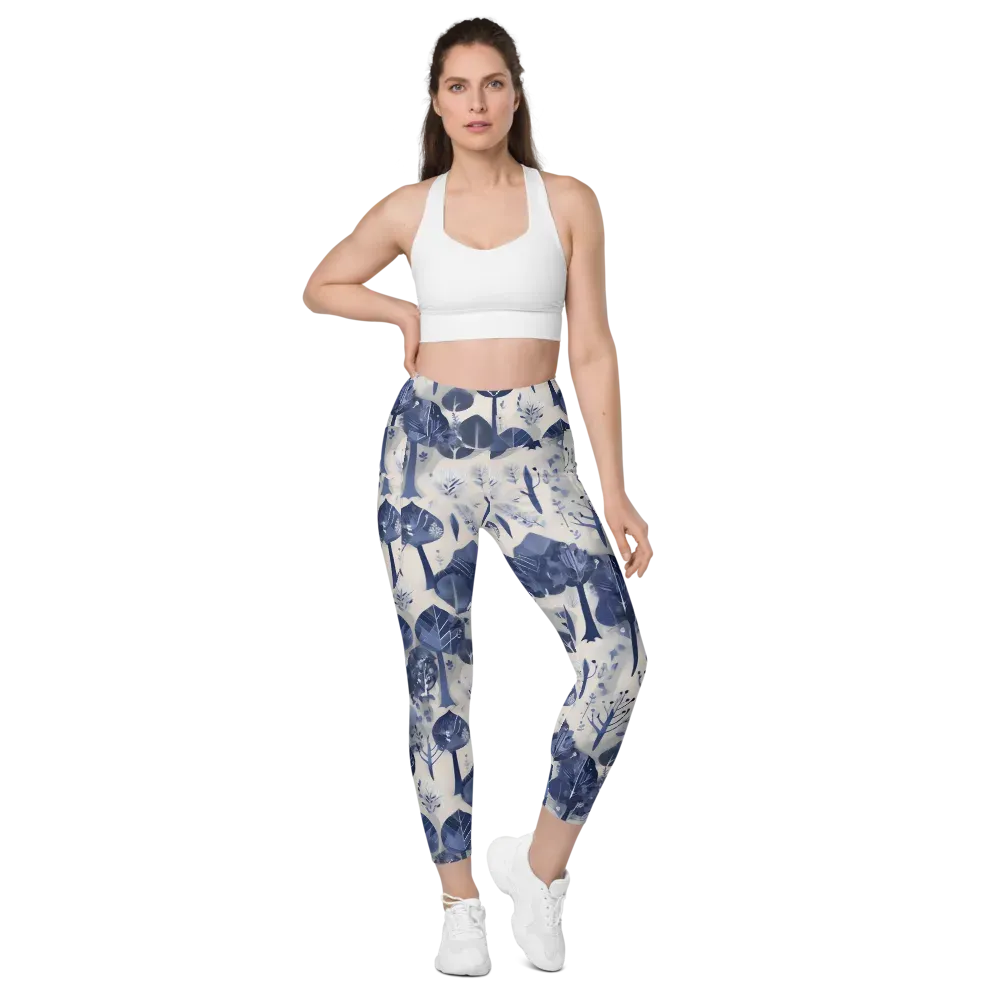 Indigo Canopy on Leggings with Pockets — Front