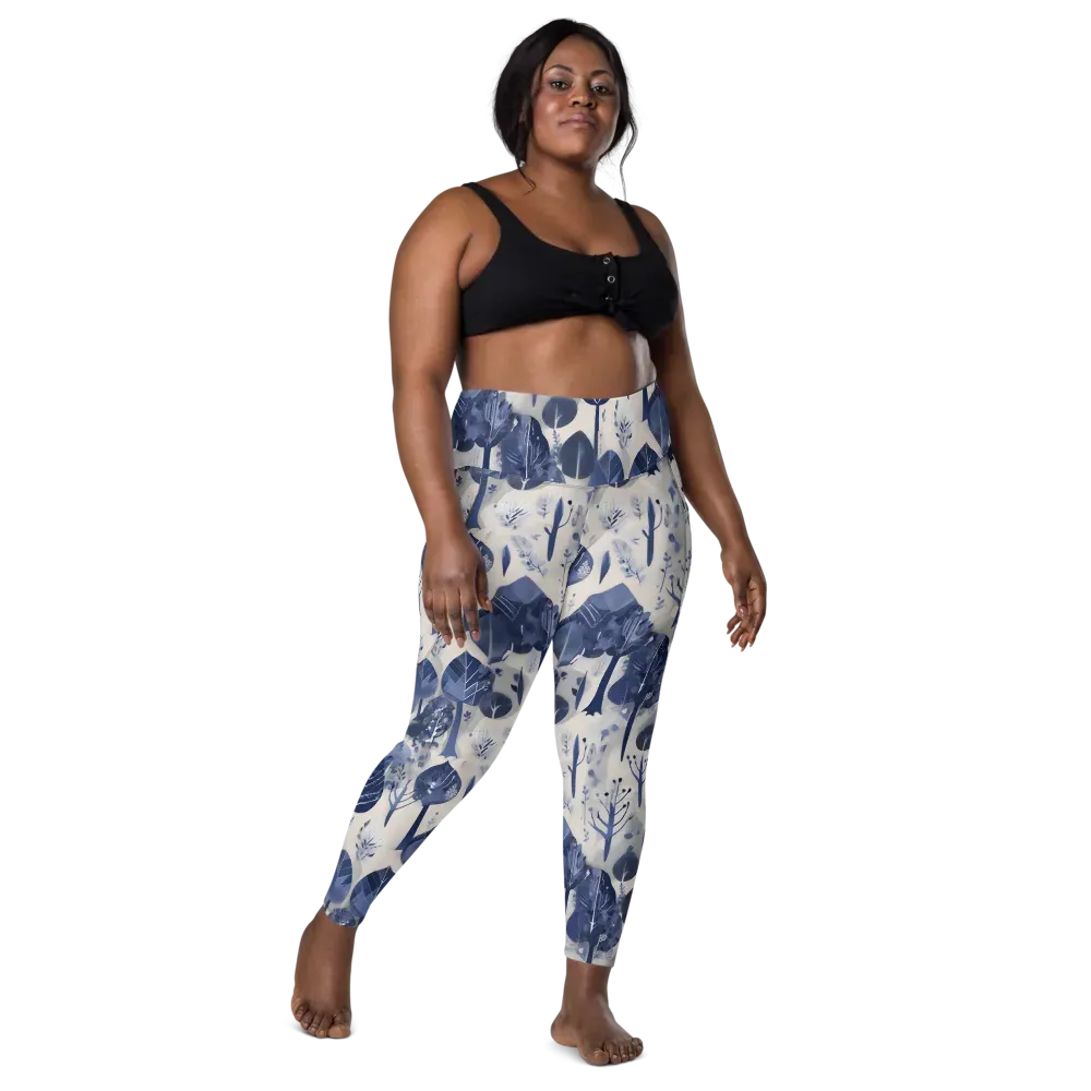 Indigo Canopy on Leggings with Pockets — Front