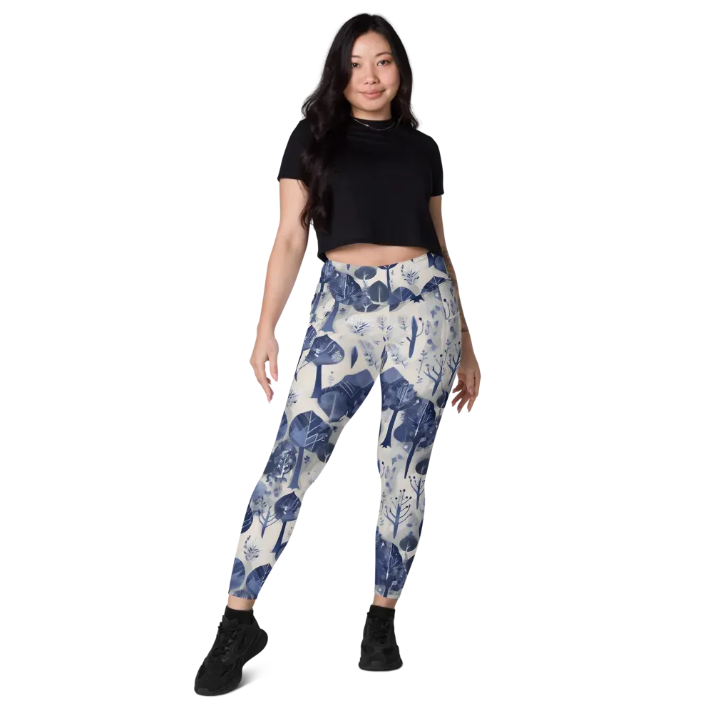 Indigo Canopy on Leggings with Pockets — Front