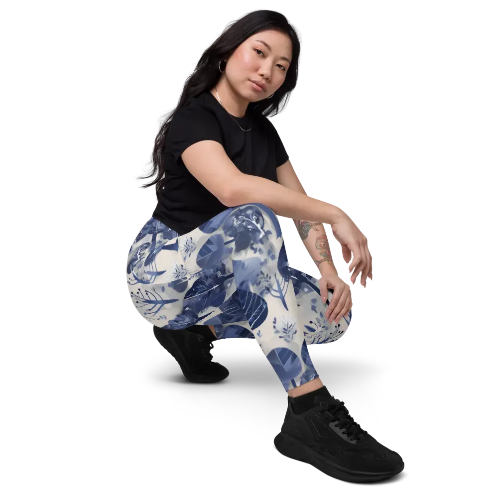 Indigo Canopy on Leggings with Pockets — Right Front