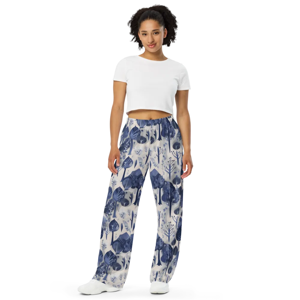 Indigo Canopy on Wide-Leg Pants — Front