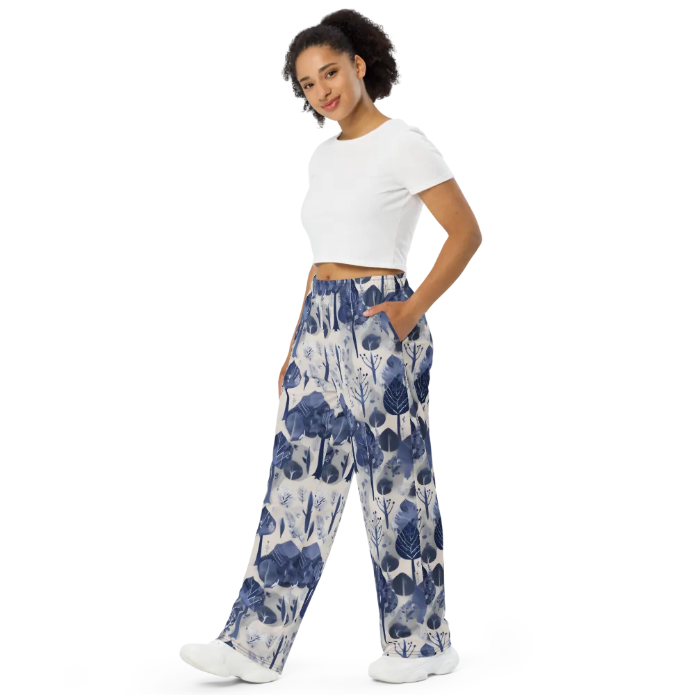 Indigo Canopy on Wide-Leg Pants — Left Front
