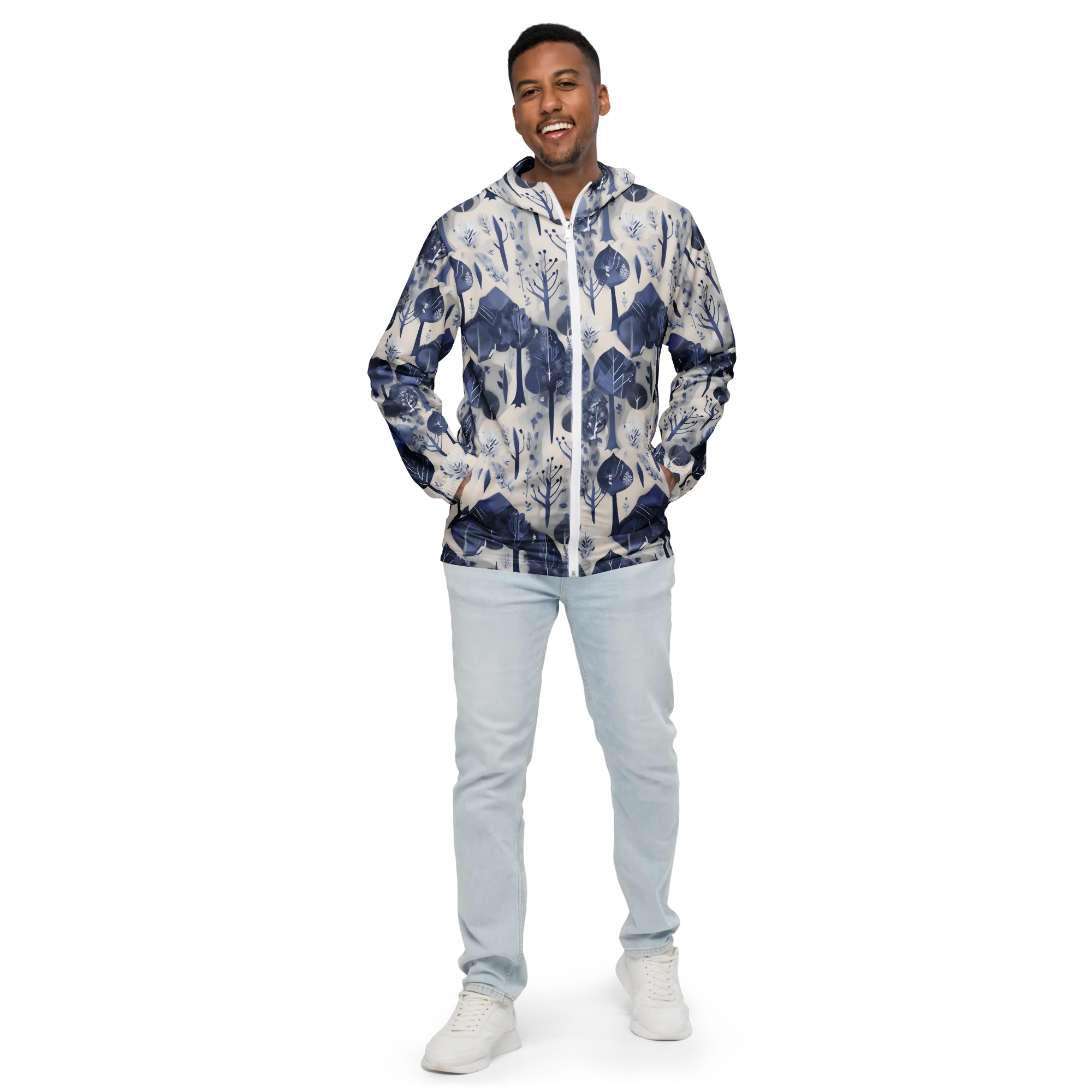 Indigo Canopy on Men's Windbreaker — Front