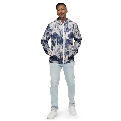 Indigo Canopy on a Men's Windbreaker