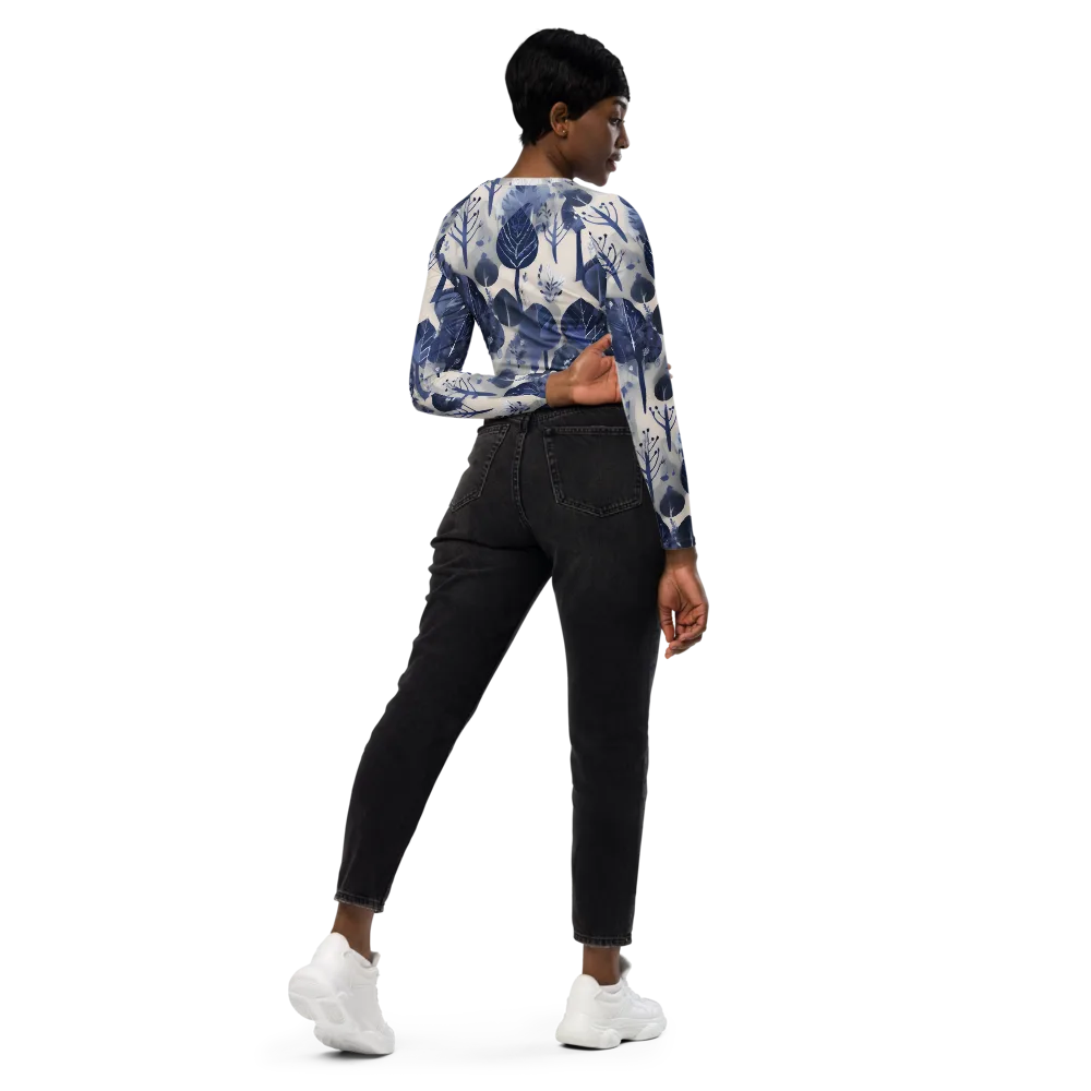 Indigo Canopy on Long Sleeve Crop Top — Right Back