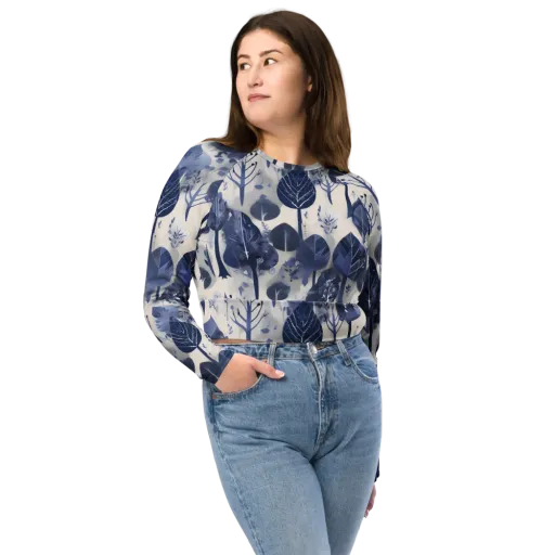 Indigo Canopy on a Long Sleeve Crop Top