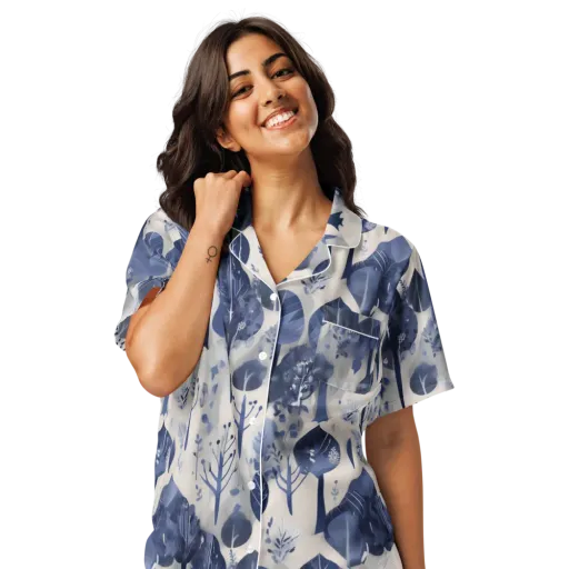 Indigo Canopy on a Women's Short Sleeve Pajama Top