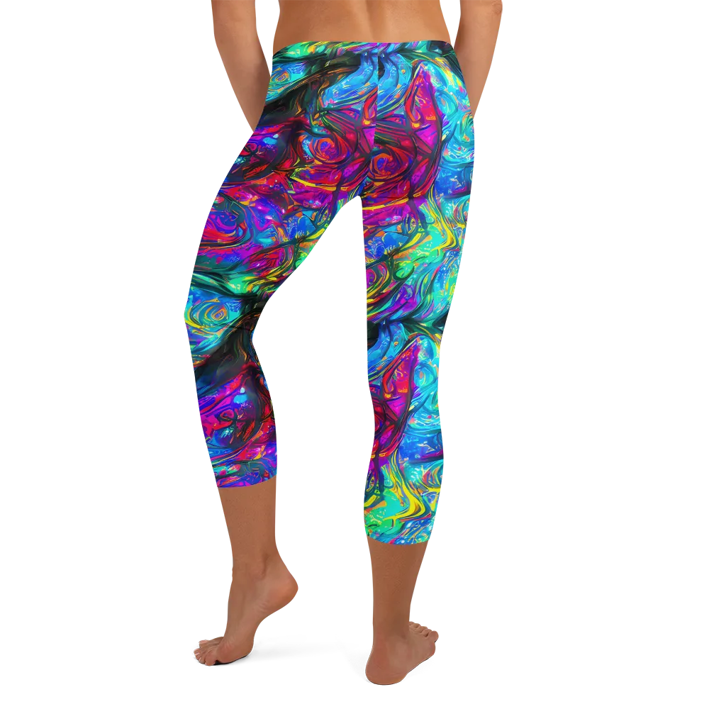 Infinite Vortex on Capri Leggings — Back