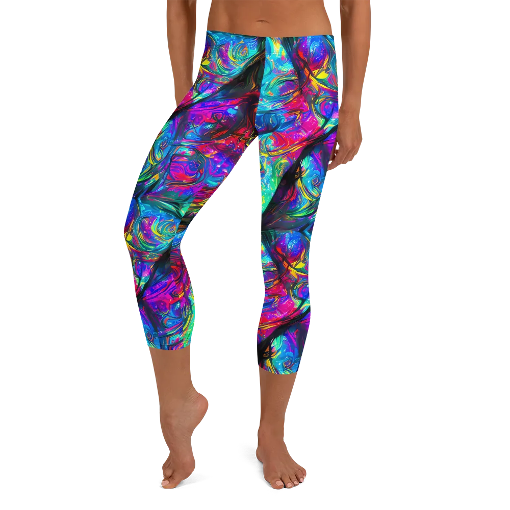 Infinite Vortex on Capri Leggings — Front
