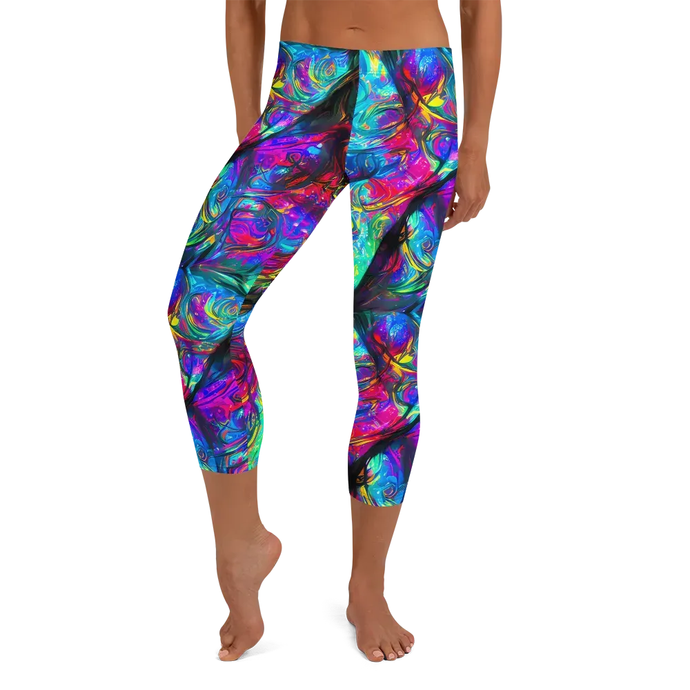 Infinite Vortex on Capri Leggings — Front