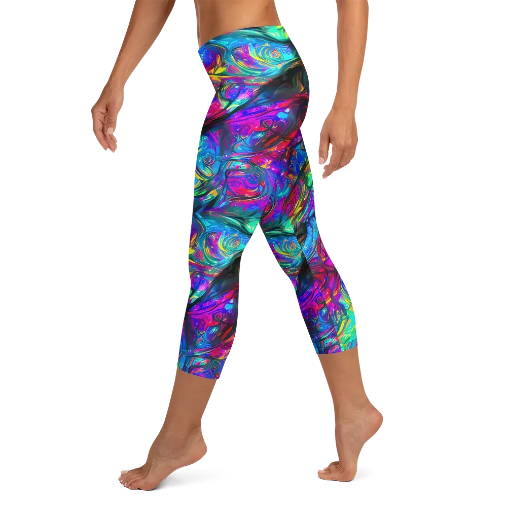 Infinite Vortex on Capri Leggings — Left