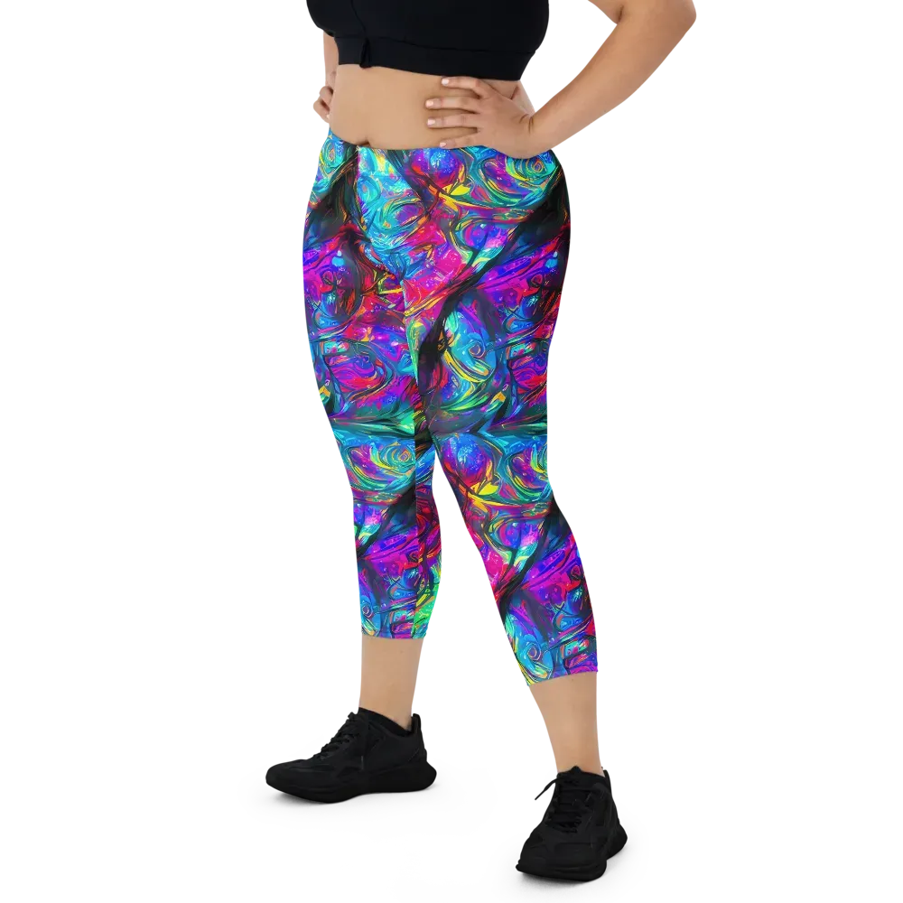 Infinite Vortex on Capri Leggings — Front