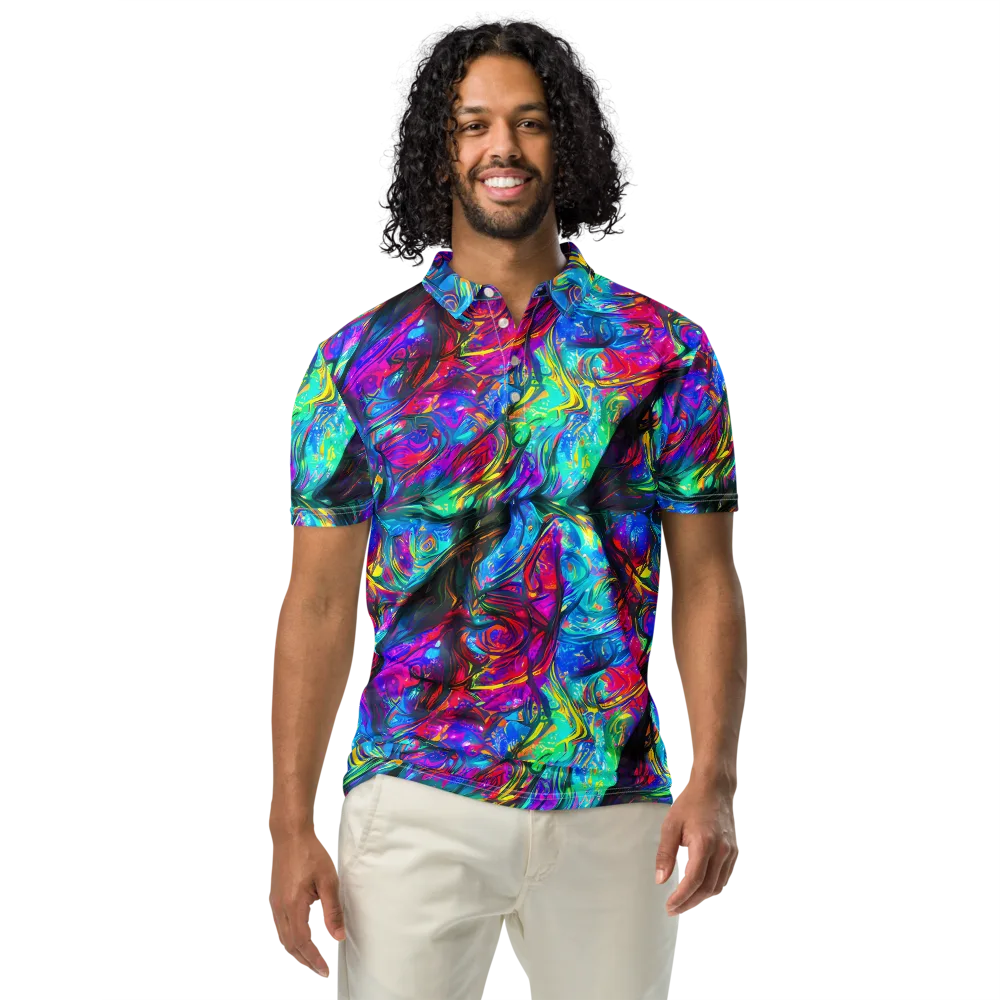 Infinite Vortex on Men's Slim Fit Polo Shirt — Front