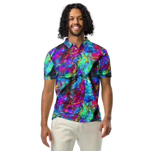 Infinite Vortex on a Men's Slim Fit Polo Shirt