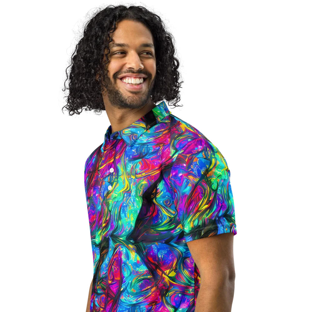 Infinite Vortex on Men's Slim Fit Polo Shirt — Left Front