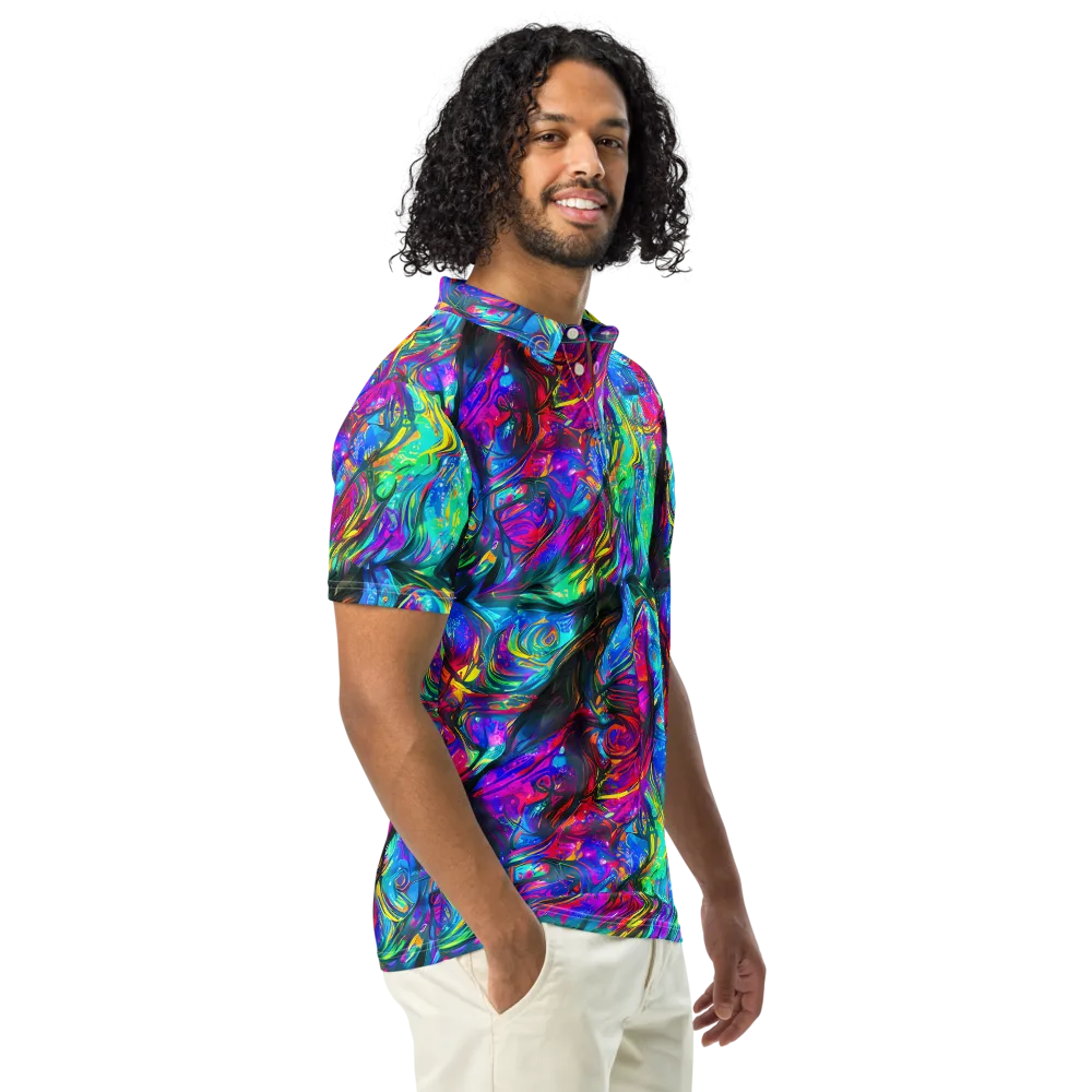 Infinite Vortex on Men's Slim Fit Polo Shirt — Right Front