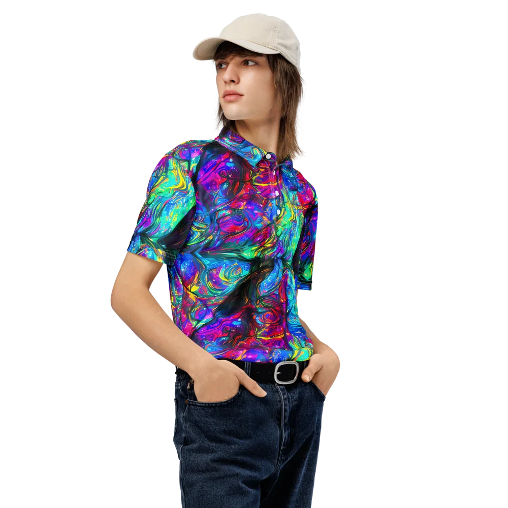 Infinite Vortex on Men's Slim Fit Polo Shirt — Right Front