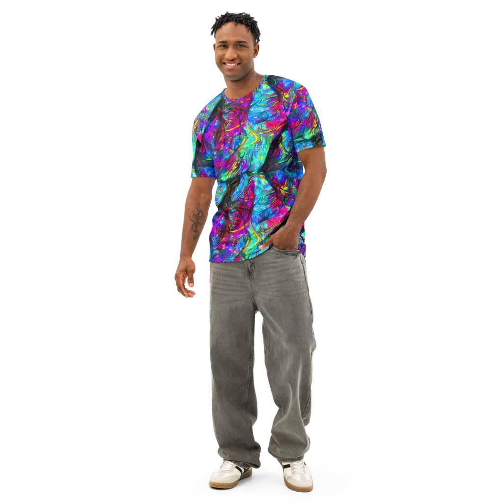 Infinite Vortex on Men's Cotton Crew Neck T-Shirt — Front