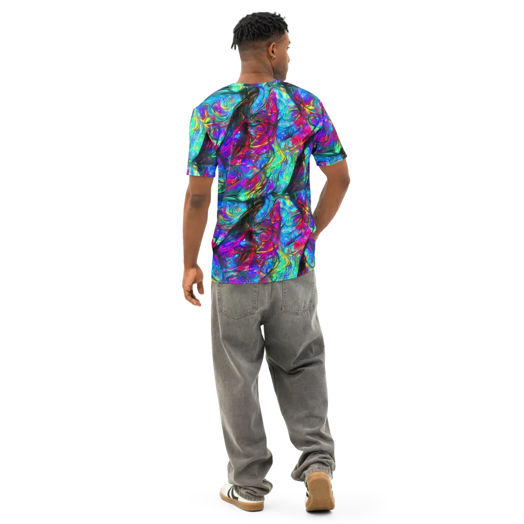 Infinite Vortex on Men's Cotton Crew Neck T-Shirt — Back