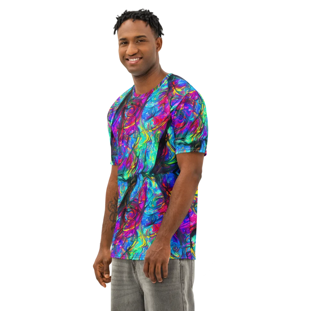 Infinite Vortex on Men's Cotton Crew Neck T-Shirt — Left Front