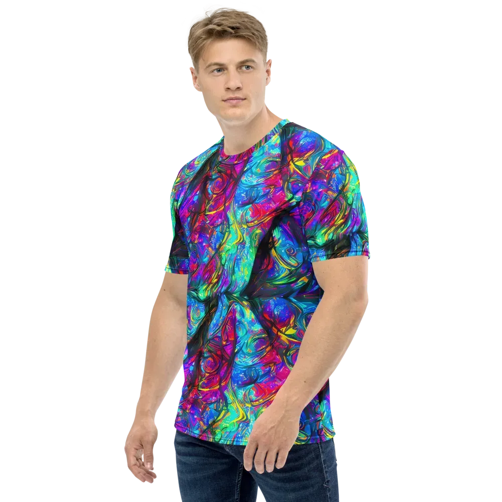 Infinite Vortex on Men's Crew Neck T-Shirt — Left