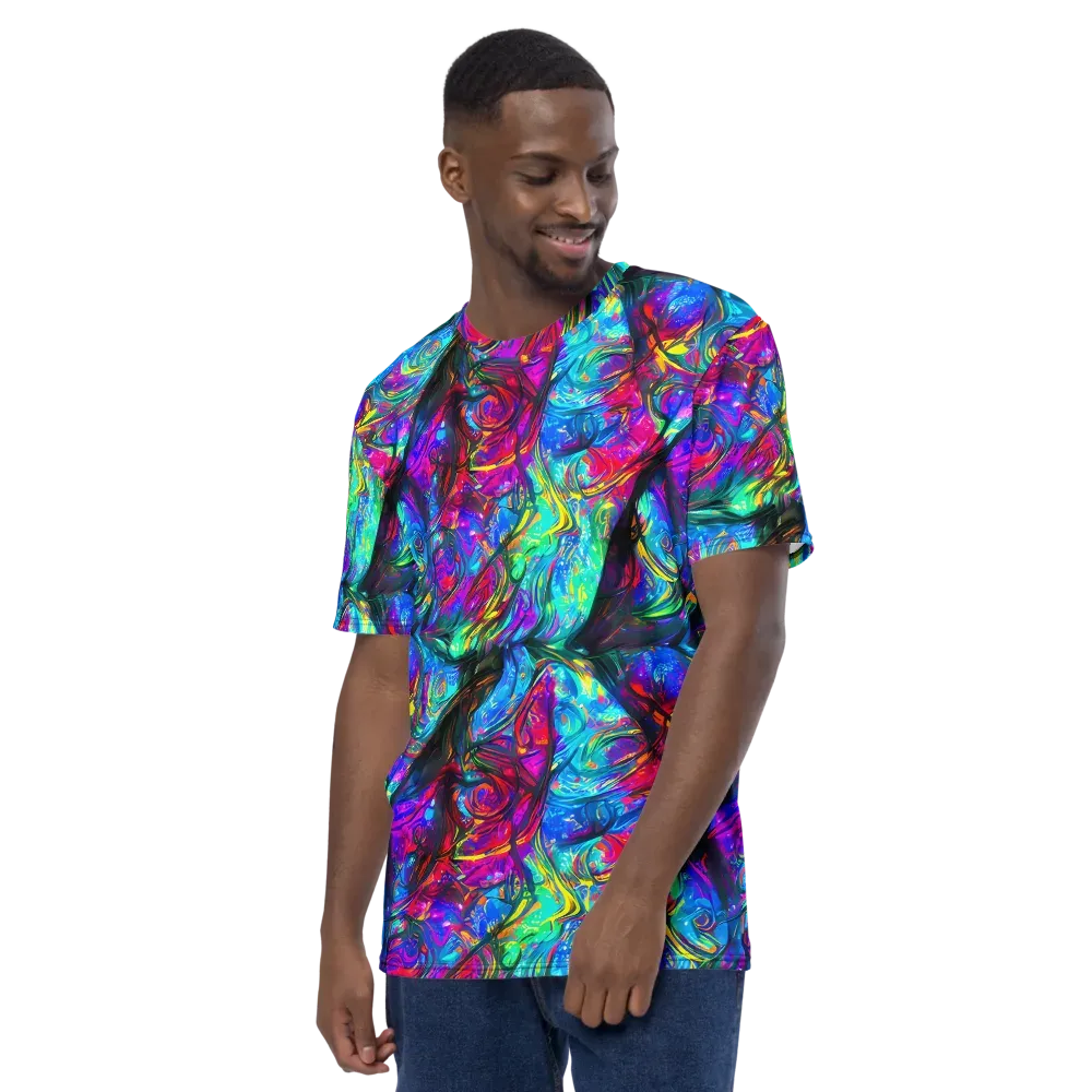 Infinite Vortex on Men's Crew Neck T-Shirt — Left