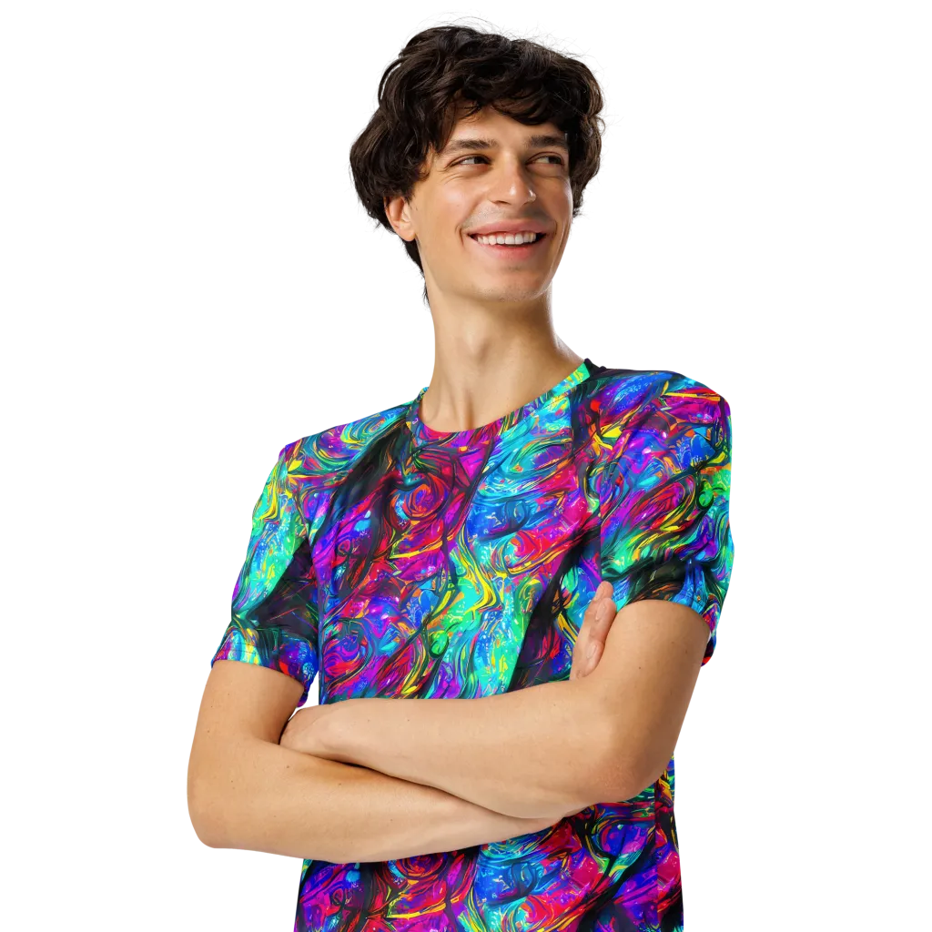 Infinite Vortex on Men's Crew Neck T-Shirt — Left Front