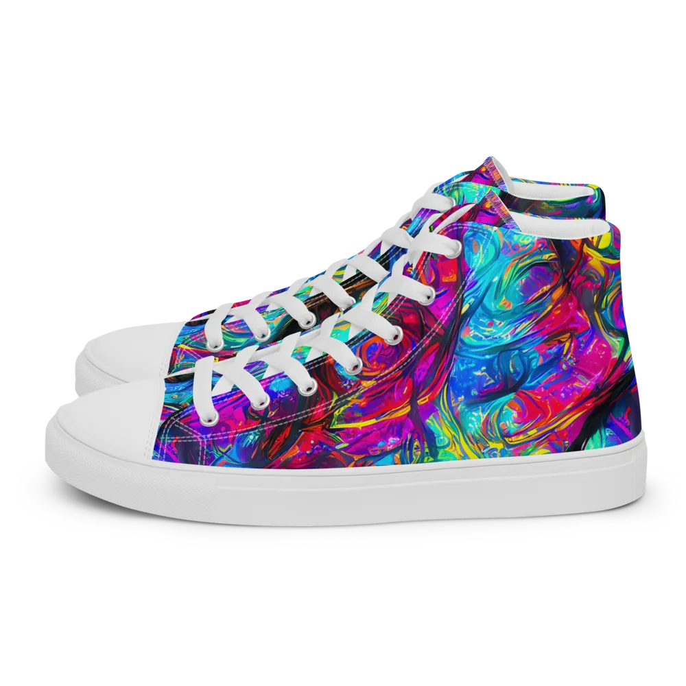 Infinite Vortex on Men's High Top Canvas Shoes — Left