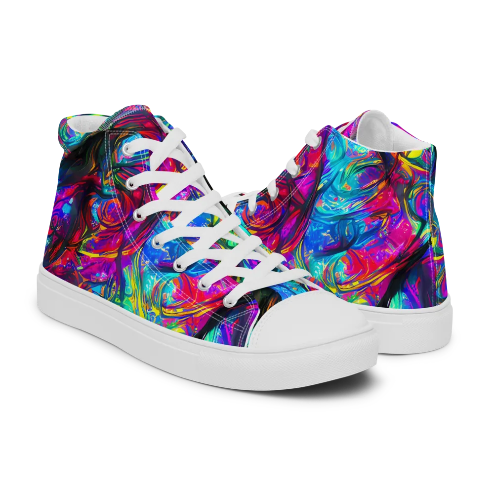 Infinite Vortex on Men's High Top Canvas Shoes — Right