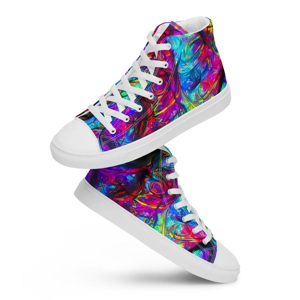 Infinite Vortex on Men's High Top Canvas Shoes — Front