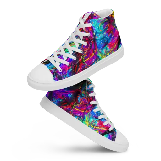 Infinite Vortex on a Men's High Top Canvas Shoes