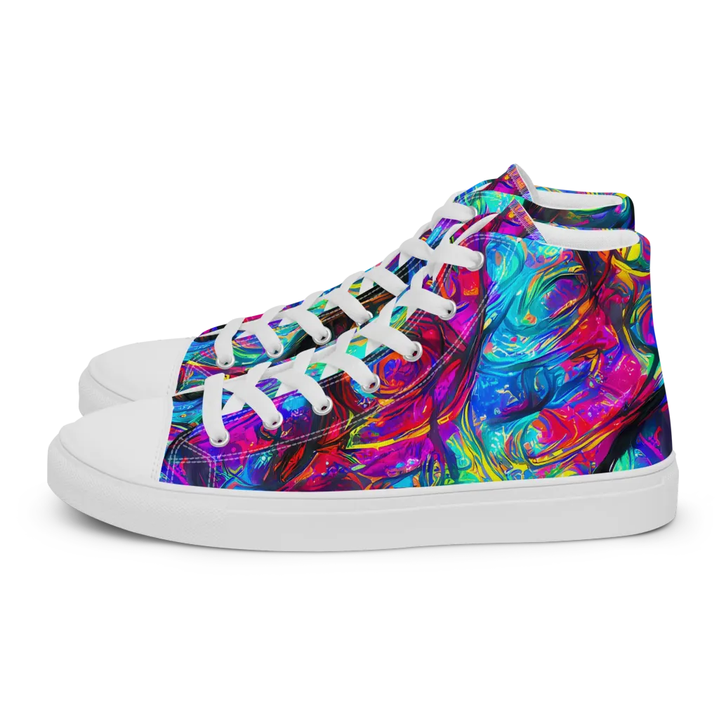 Infinite Vortex on Women's High Top Canvas Shoes — Left