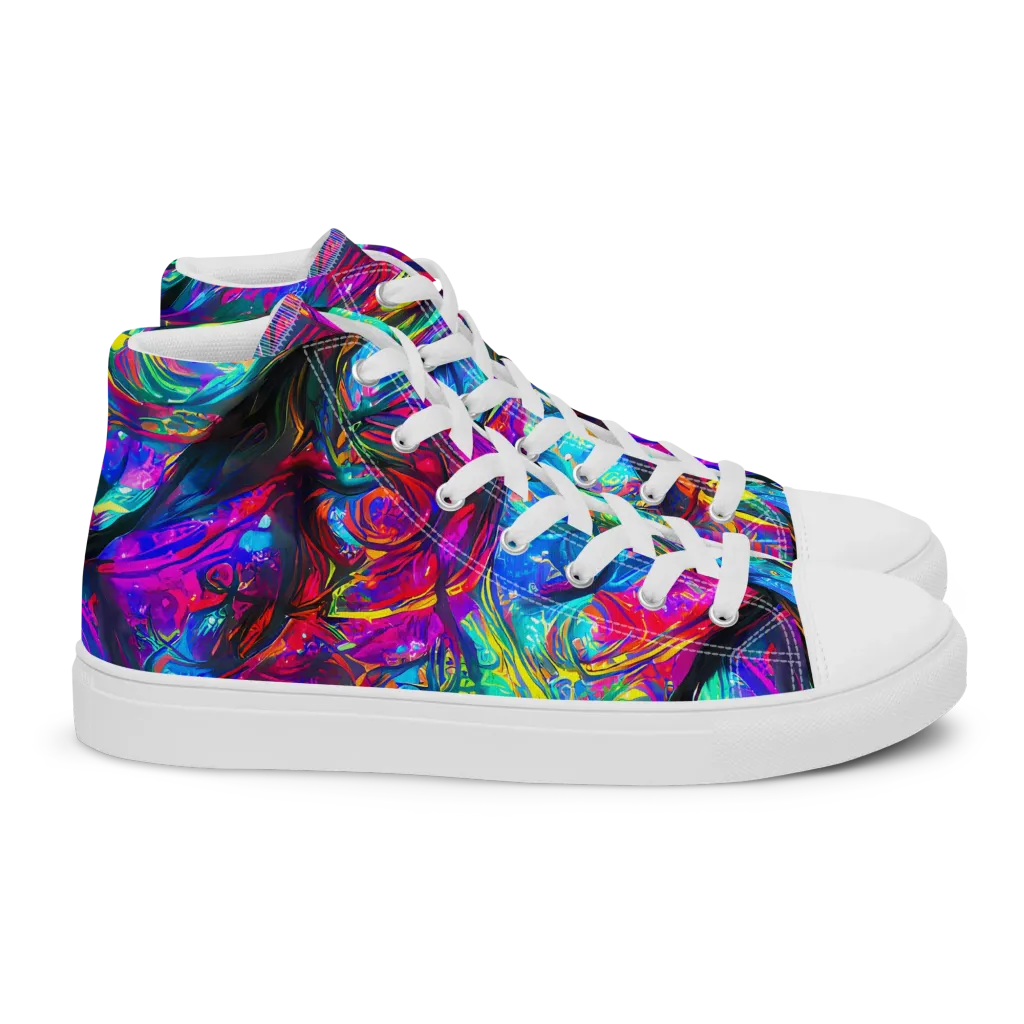 Infinite Vortex on Women's High Top Canvas Shoes — Right
