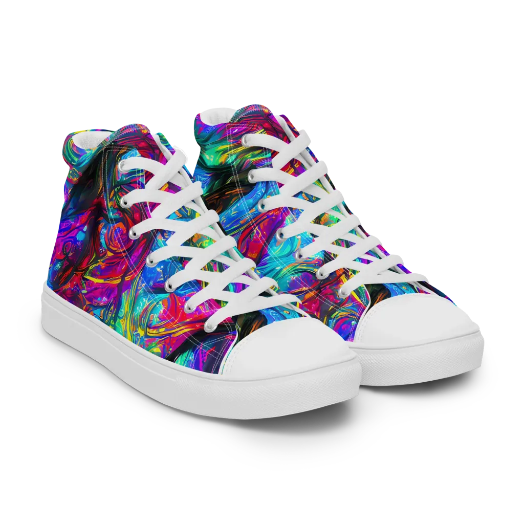 Infinite Vortex on Women's High Top Canvas Shoes — Right Front
