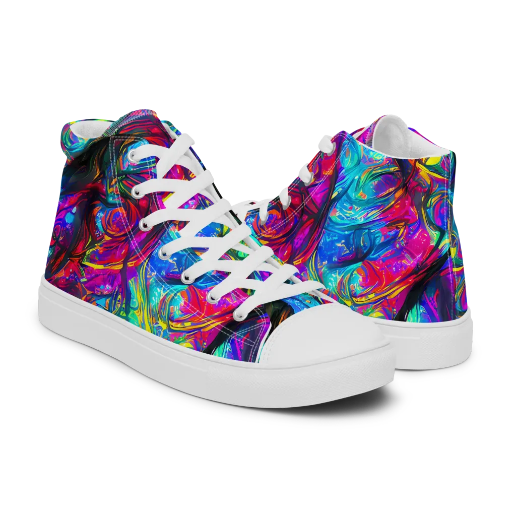 Infinite Vortex on Women's High Top Canvas Shoes — Right