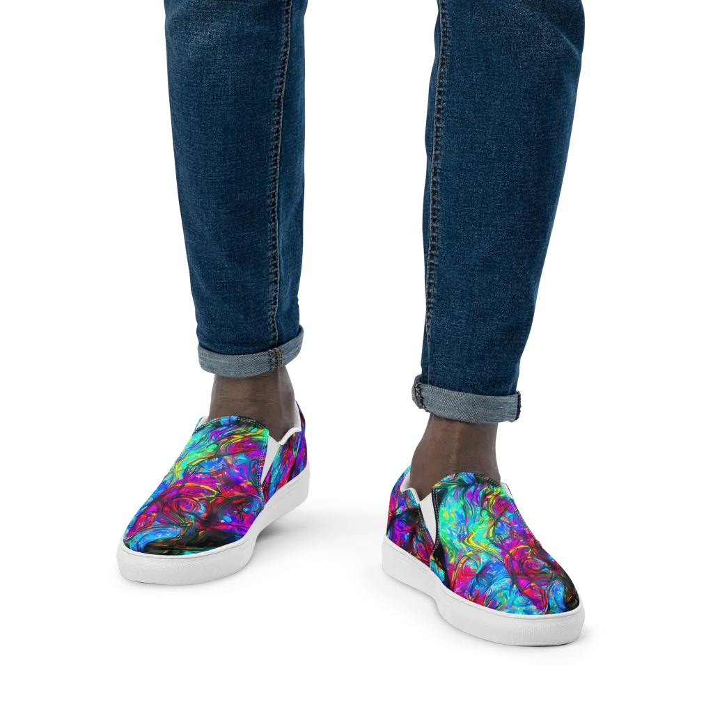 Infinite Vortex on Men's Slip-On Canvas Shoes — Front
