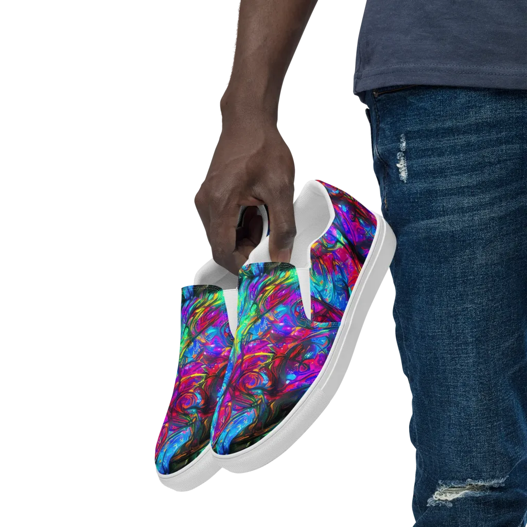 Infinite Vortex on Men's Slip-On Canvas Shoes — Left Front