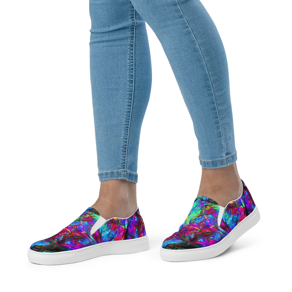 Infinite Vortex on Women's Slip-On Canvas Shoes — Front
