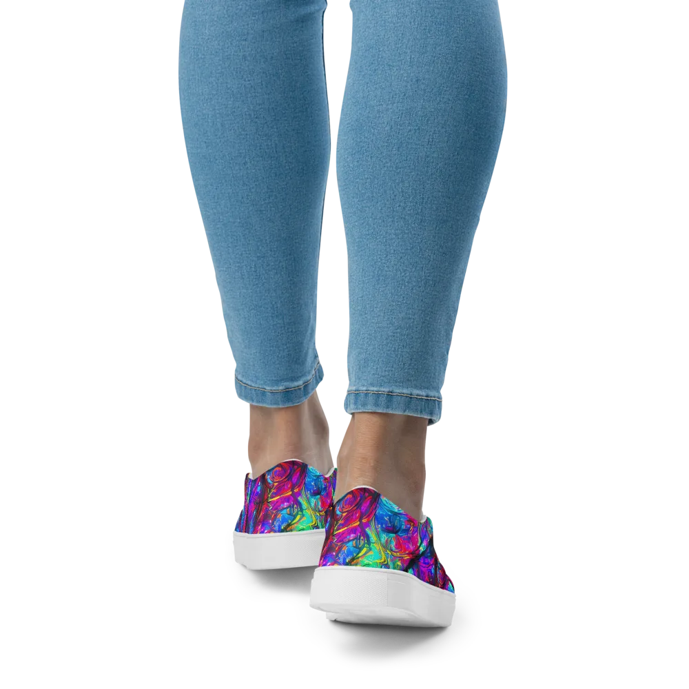 Infinite Vortex on Women's Slip-On Canvas Shoes — Back