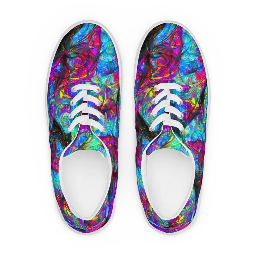 Infinite Vortex on Men's Lace-Up Canvas Shoes — Front
