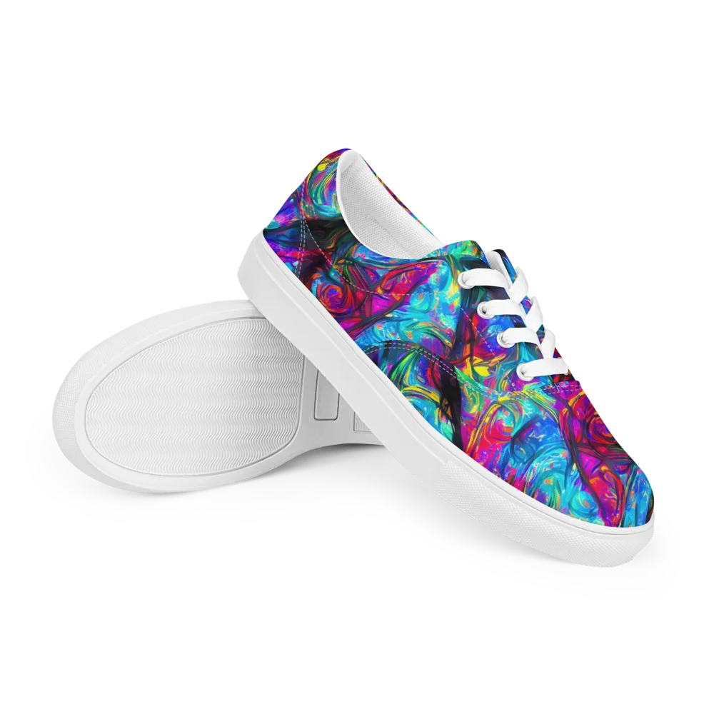 Infinite Vortex on Men's Lace-Up Canvas Shoes — Right Front