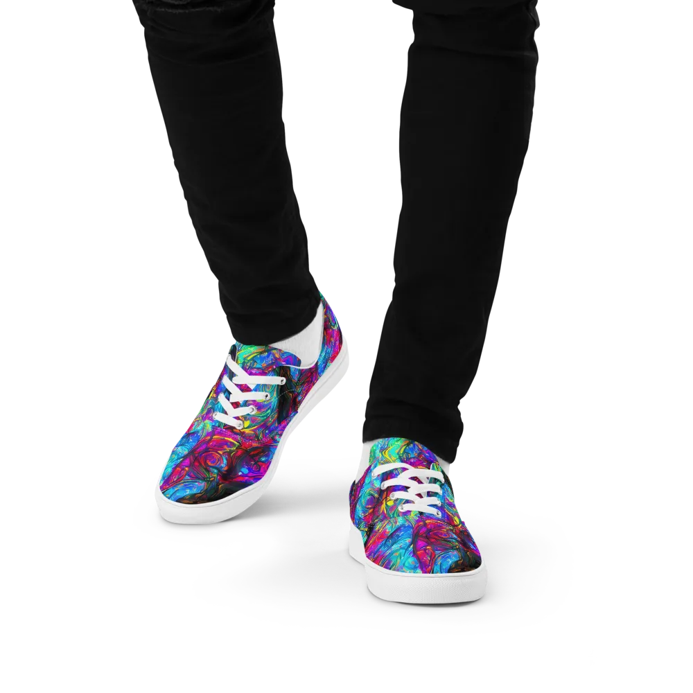 Infinite Vortex on Men's Lace-Up Canvas Shoes — Front