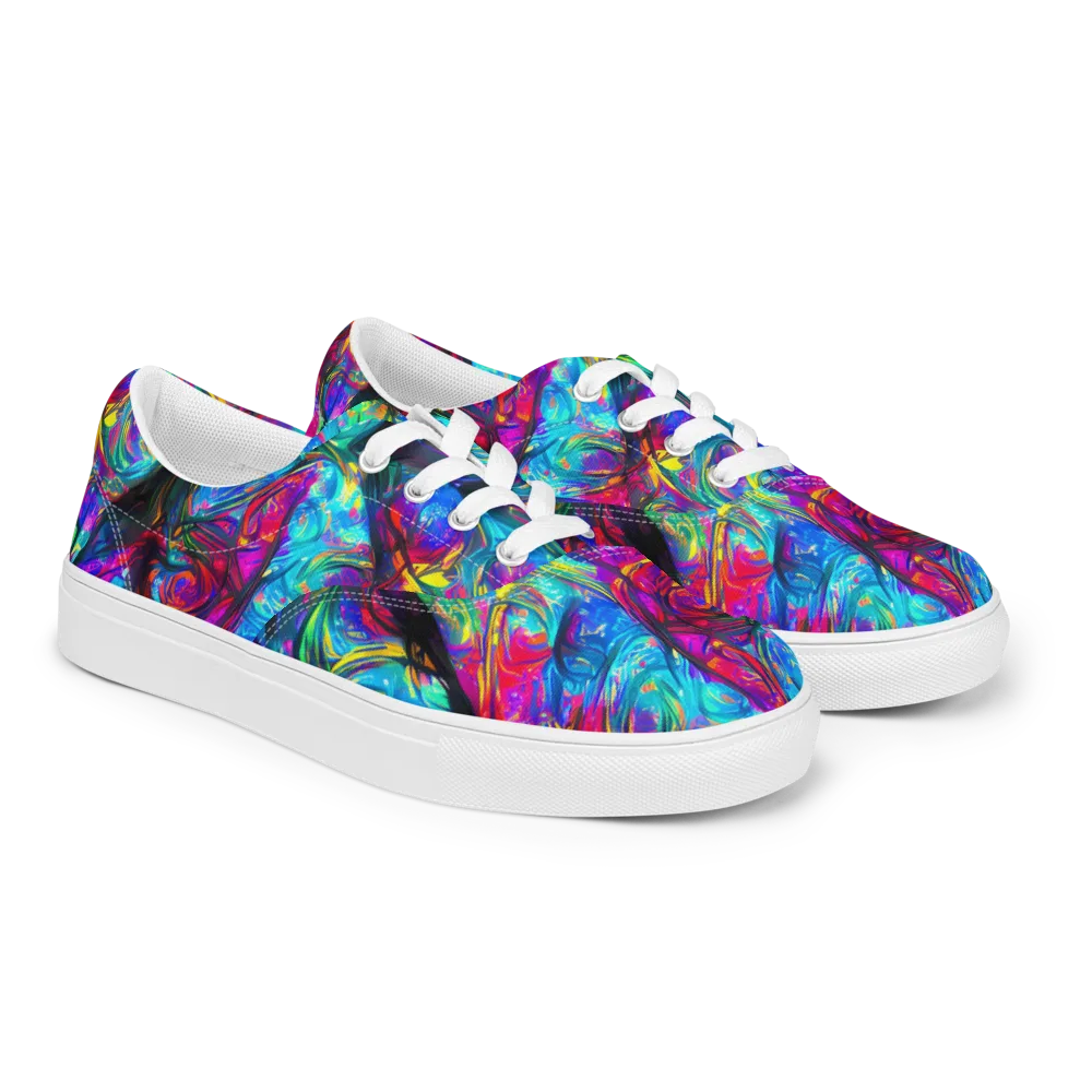 Infinite Vortex on Men's Lace-Up Canvas Shoes — Right Front