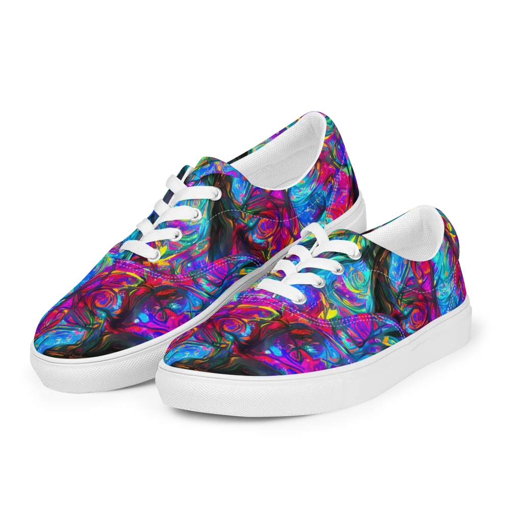 Infinite Vortex on Men's Lace-Up Canvas Shoes — Left Front