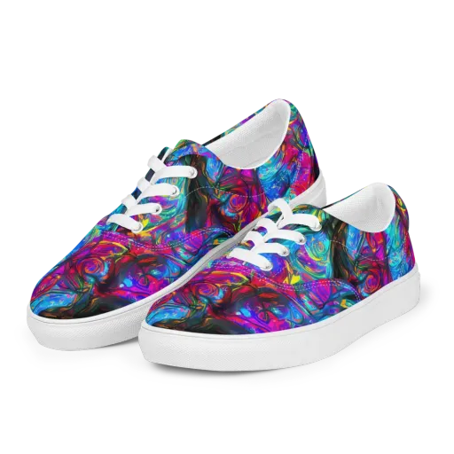 Infinite Vortex on a Men's Lace-Up Canvas Shoes