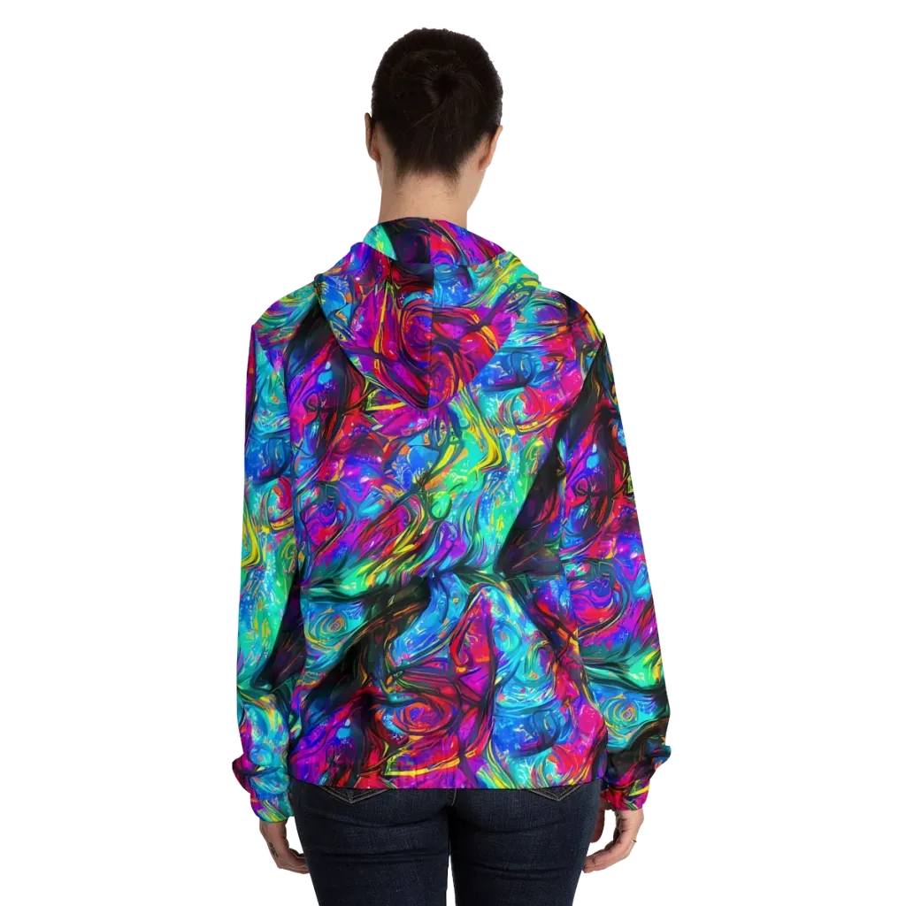 Infinite Vortex on Women's Full-Zip Hoodie — Back On Person